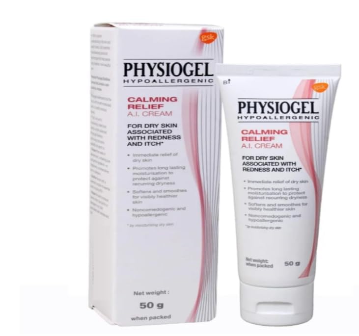 PHYSIOGEL HYPOALLERGENIC Calming Relief A.I. Cream 50g | Intensive Moisturizer for Sensitive, Irritated & Red Skin, Non-Comedogenic, Fast Itch Relief & Long-Lasting Hydration - Skiynse Dermatologique