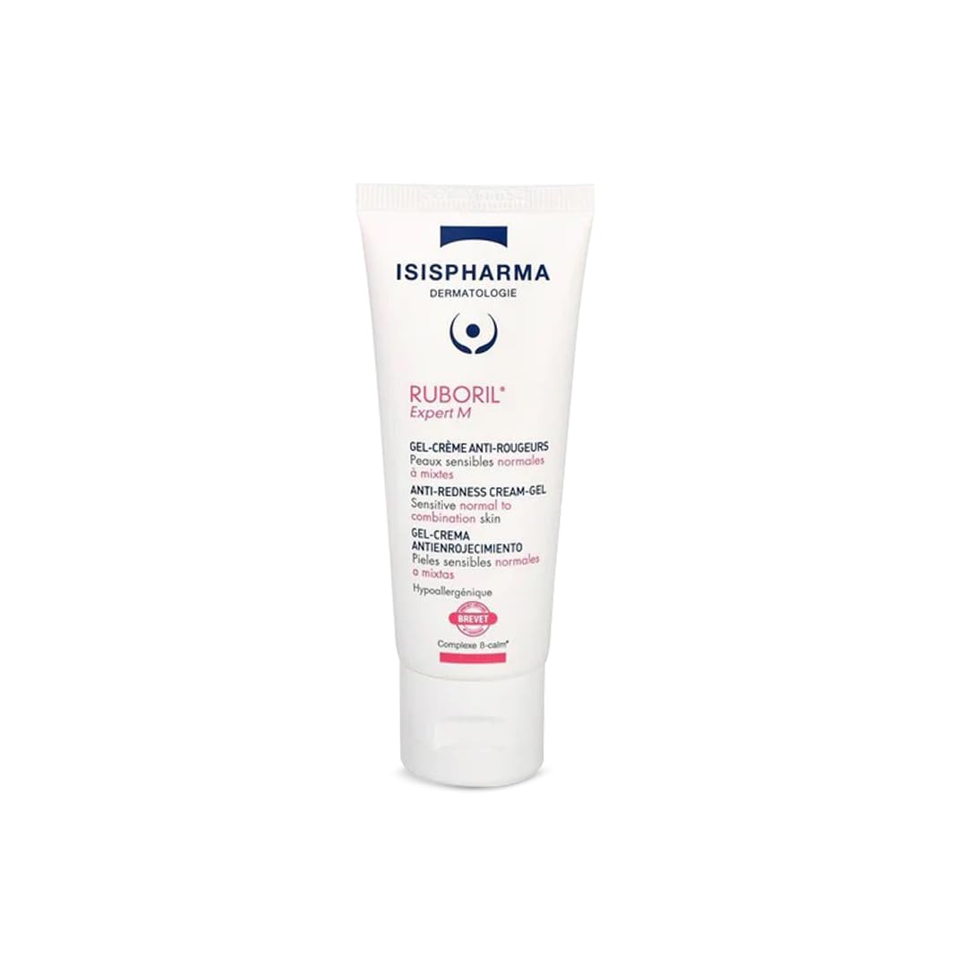 Isispharma Ruboril Expert M | Anti-Redness Cream-Gel for Sensitive Skin | Soothing Face Moisturizer for Redness-Prone & Irritated Skin, 40ml