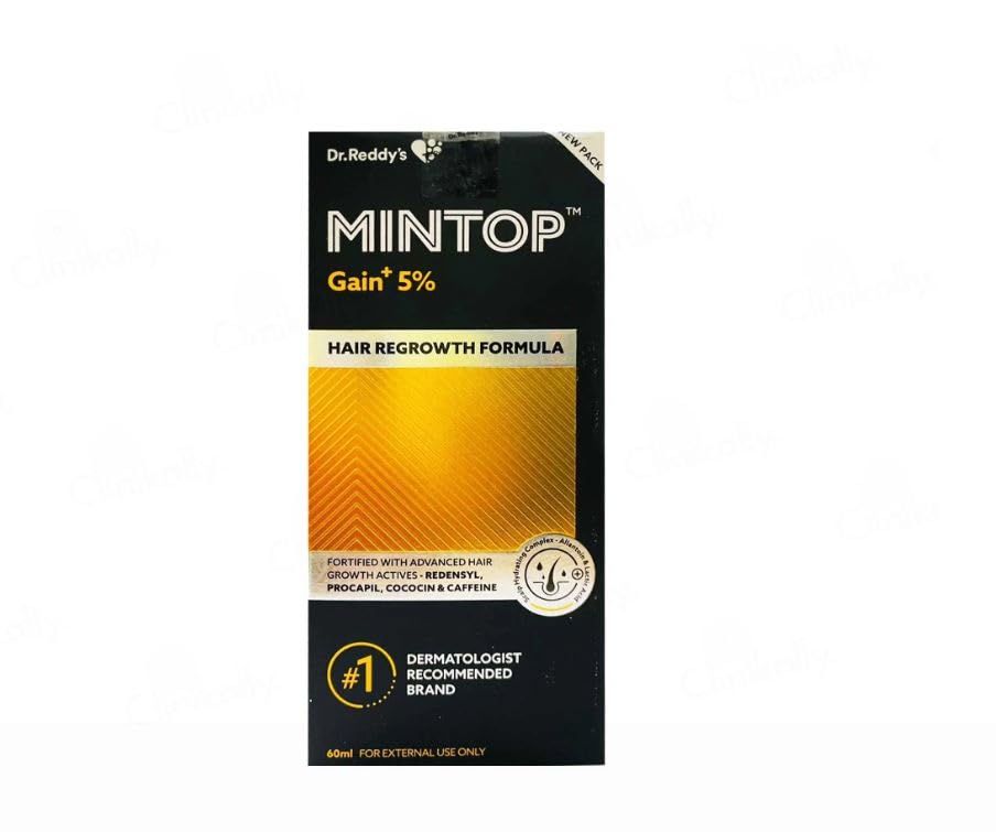 Mintop Gain+ 5 Topical - Bottle of 60ml Solution with Minoxidil and Finasteride - Skiynse Dermatologique