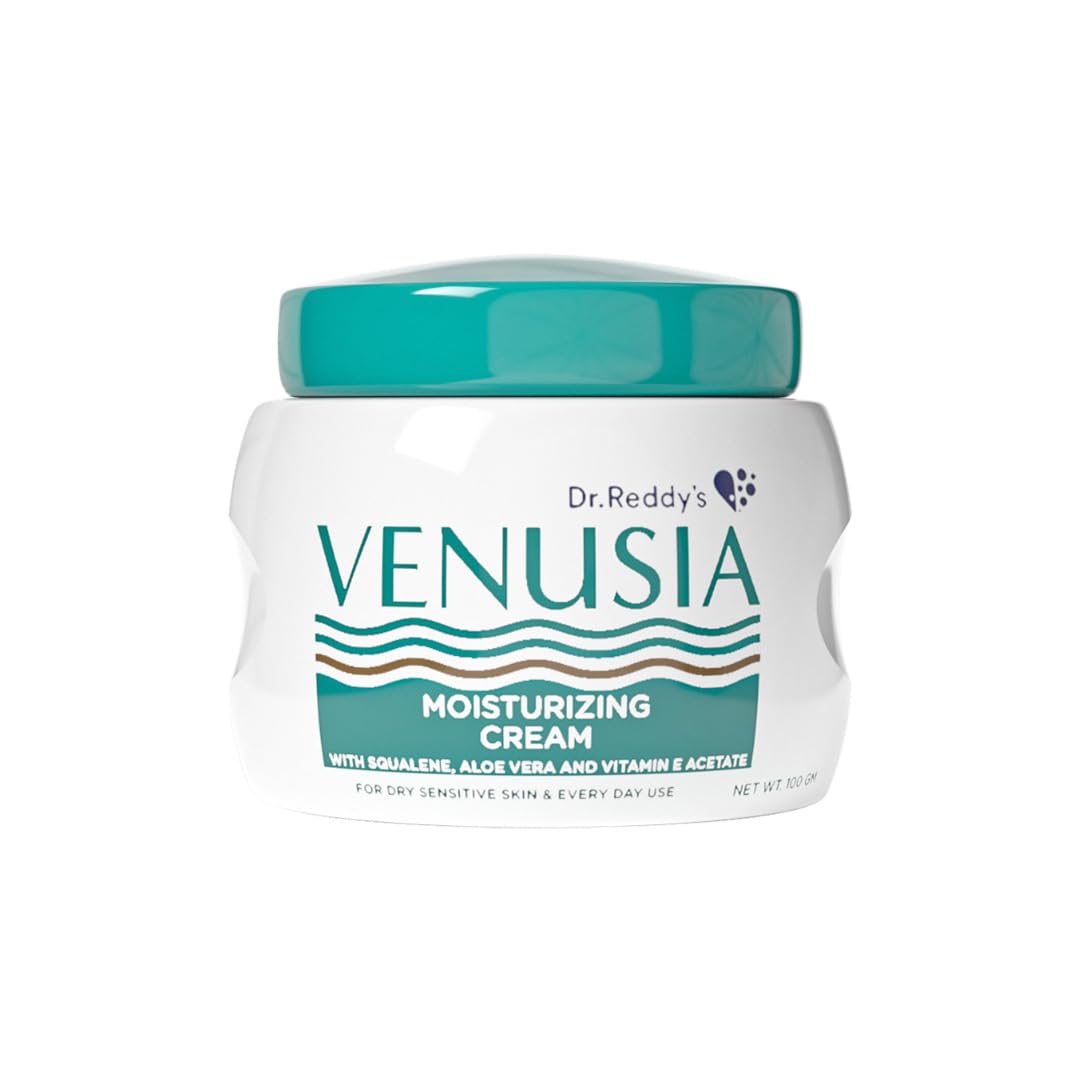 Venusia Moisturizing Cream by Dr. Reddy's I Body & face cream for dry to very dry skin IWith Aloe Vera, Vitamin E and Squalene I Upto 24 hrs hydration I Non comedogenic, Non greasy I 100g ( Pack of 2 )