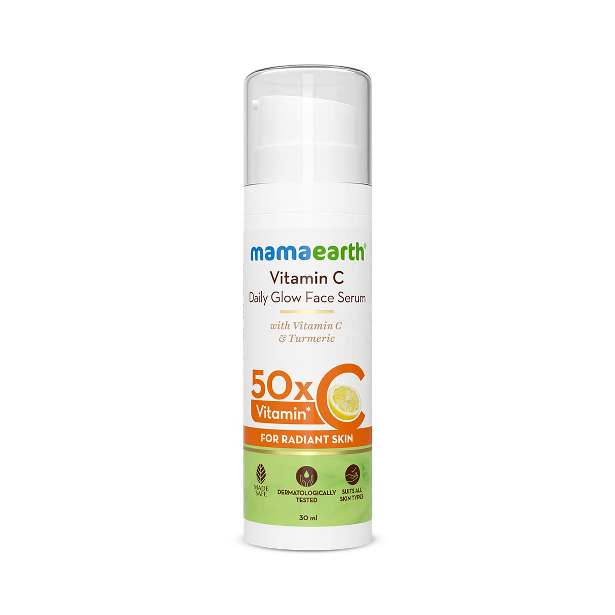 Mamaearth Vitamin C Daily Glow Face Serum for Men & Women - Vitamin C Serum for Glowing Skin, Oily Skin & Dark Spots, With 50x Vitamin C -30ml - Skiynse Dermatologique
