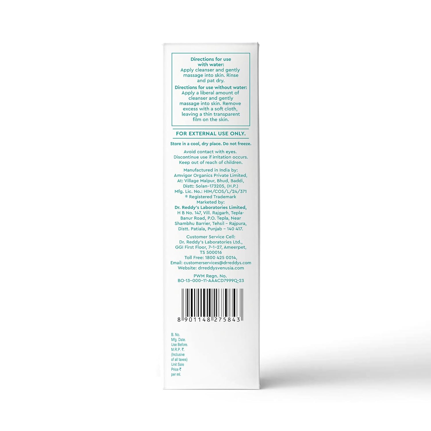 Venusia Hydrating & Barrier Protect Cleanser | With Ceramides, Hyaluronic Acid, Niacinamide, Pro-Vitamin B5 | For Normal, Dry, and Sensitive Skin | 125 ml | From the House of No.1 Dermatologist Recommended Moisturiser ( Pack of 2 )