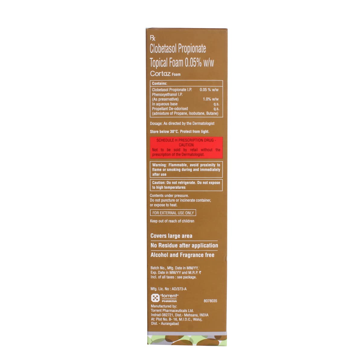 Cortaz Foam 0.05% W/W, 50 gm