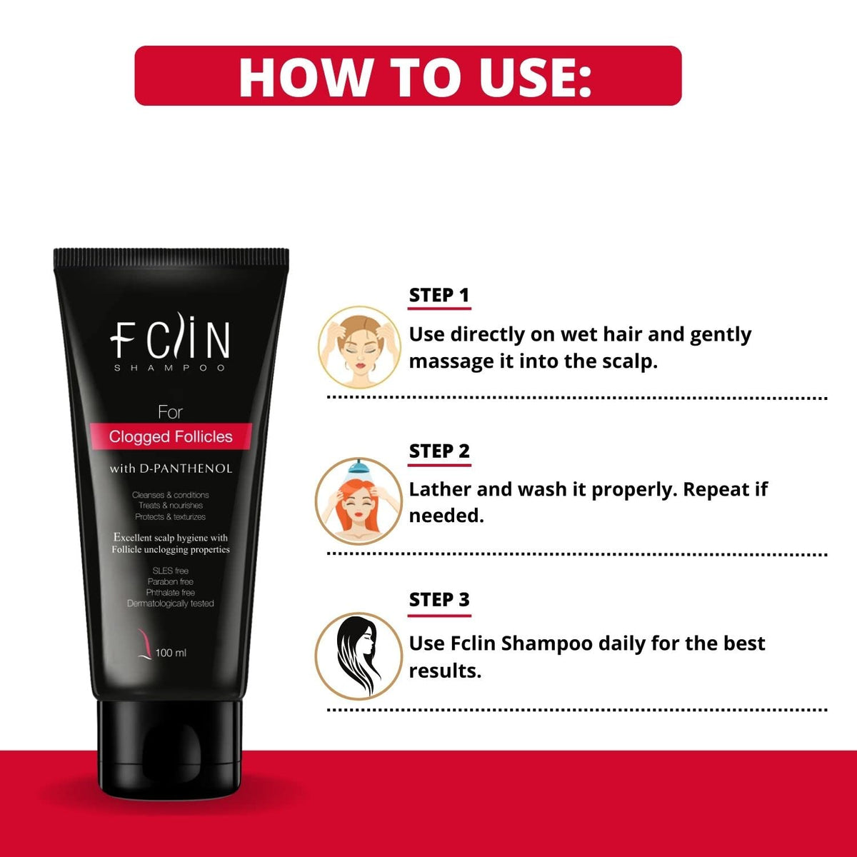 F Clin Shampoo For Damaged & Rough Hair | 100 ml - Skiynse Dermatologique