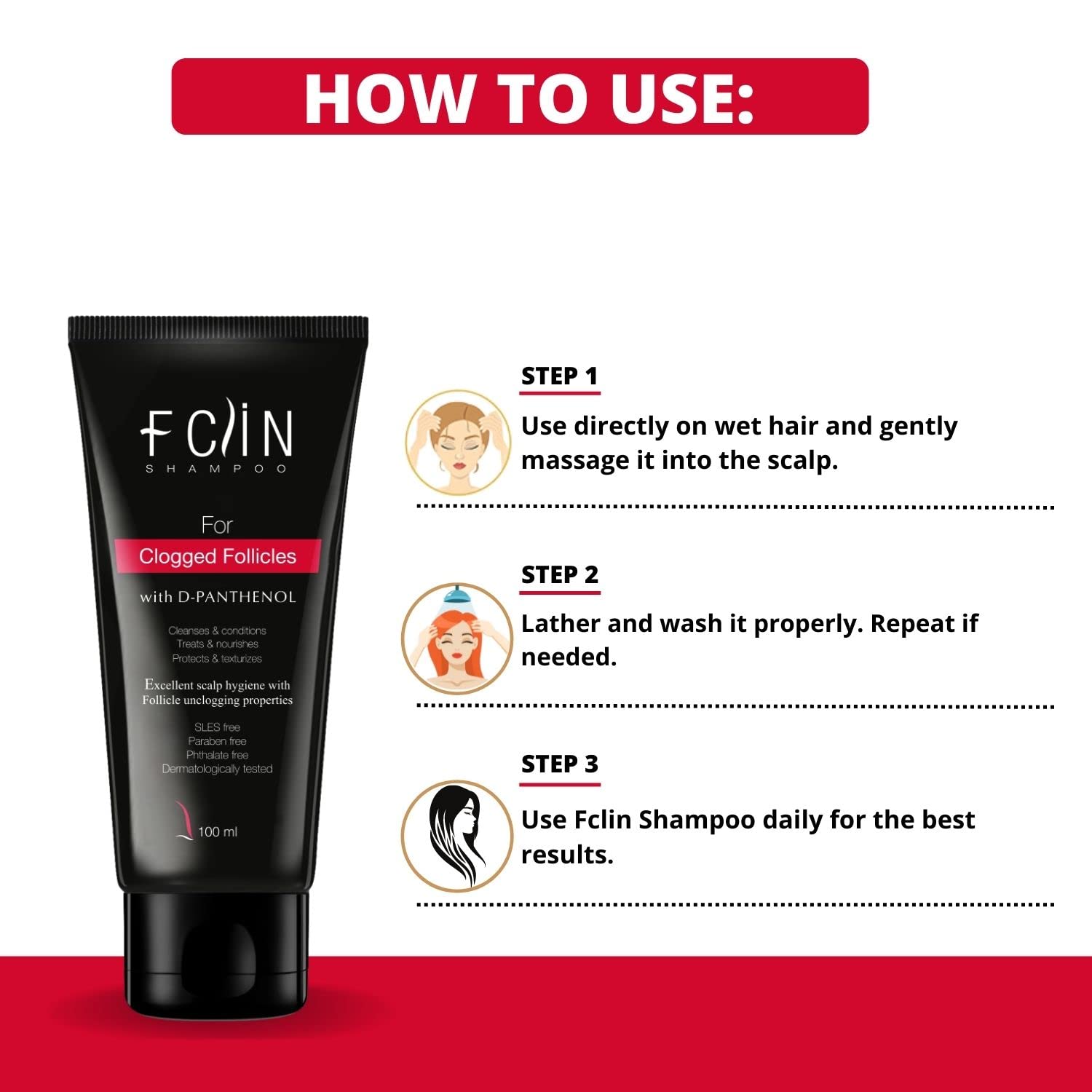 F Clin Shampoo For Damaged & Rough Hair | 100 ml - Skiynse Dermatologique