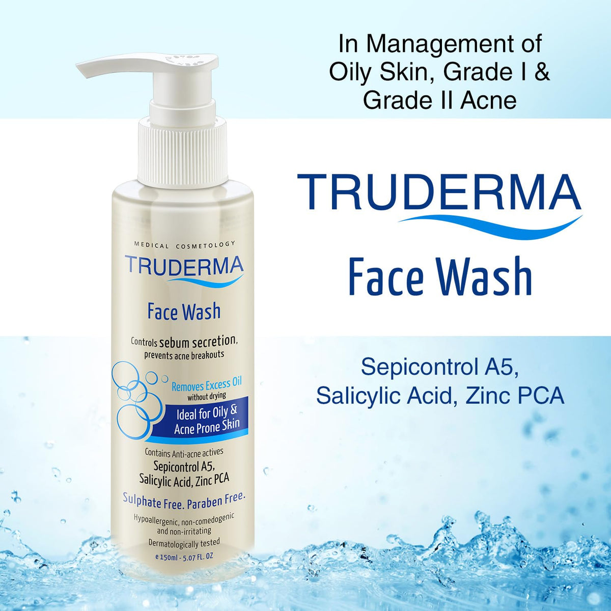 Truderma Face Wash with 1% Salicylic Acid - Cleansing Formula for Smooth, Radiant Skin | 150 ml - Skiynse Dermatologique