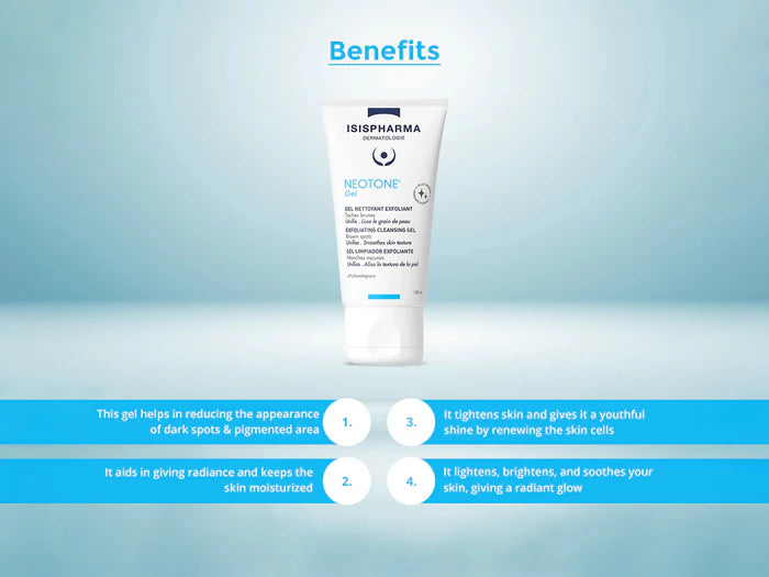 Isispharma Neotone Exfoliating Cleansing Gel | Face wash for Dark spot |Dermatologist-Tested Gentle Exfoliator | Cleanses, Smoothes for Healthy Looking Skin