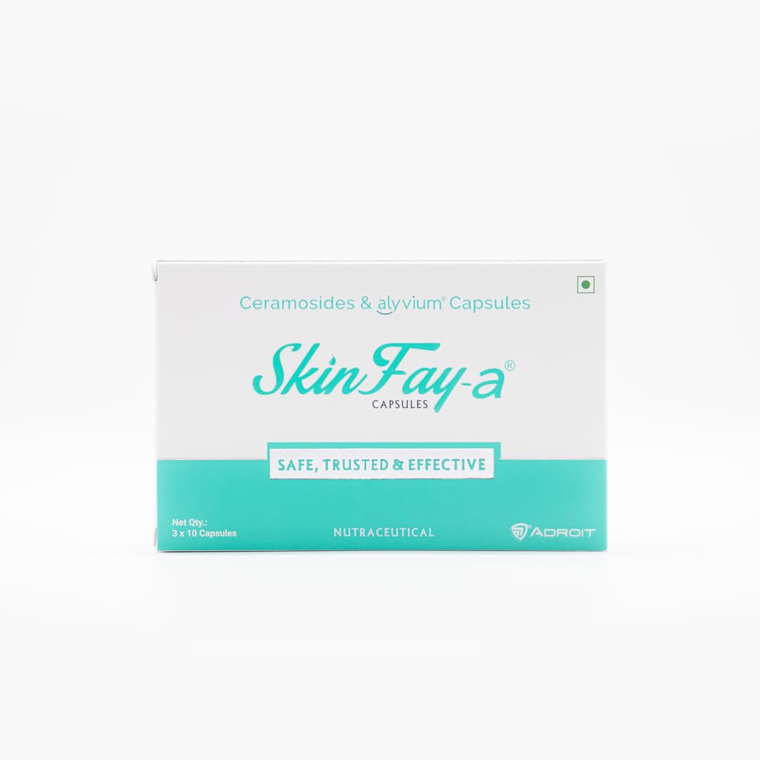 Skinfay- A Capsule combination of ceramoside & alyvium | For Inflammation | Improves skin moisturization | Alyvium 300mg | Ceramosides 35mg ( 30 Tablets ) - Skiynse Dermatologique