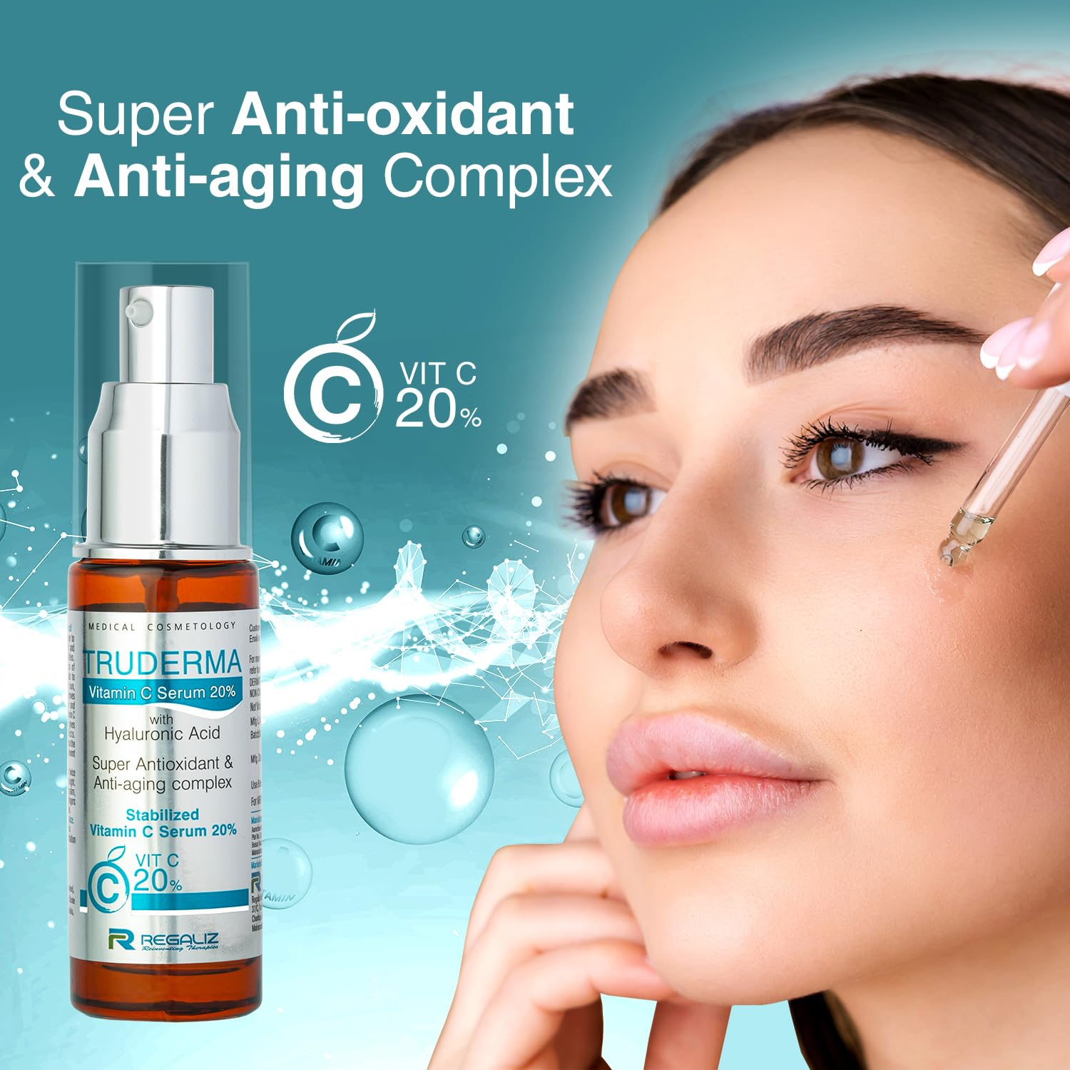 Truderma Vitamin C Serum 20% with Hyaluronic Acid | 20ml - Skiynse Dermatologique