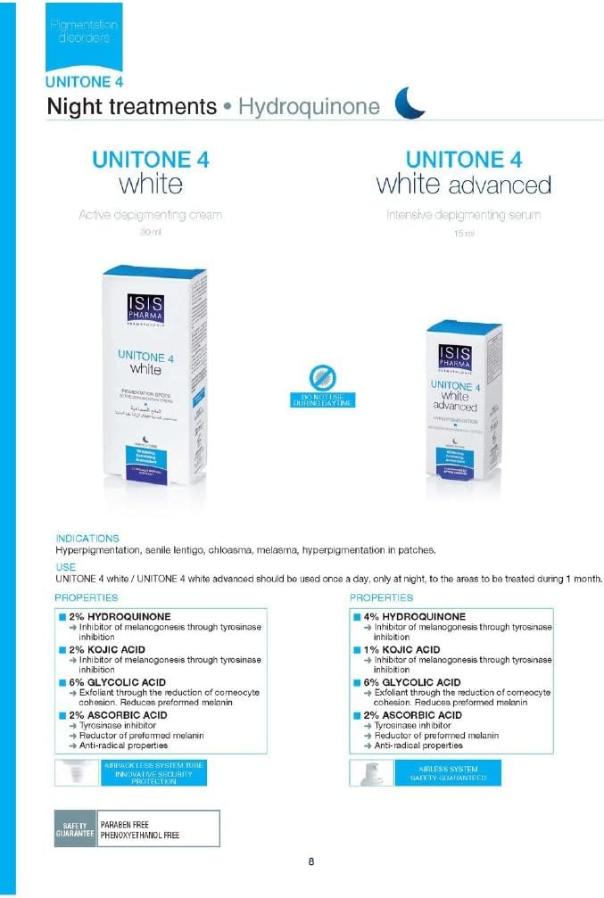 Isispharma Unitone 4 White Advanced Anti-Depigmenting Cream - Skiynse Dermatologique